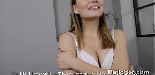  Cute virgin Jennifer Lorentz removes hot lingerie